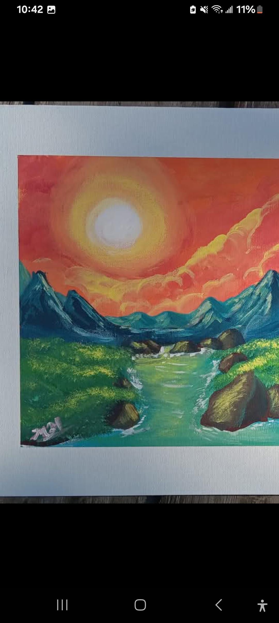 Over the mountain - ART PRINT of original Acrylic painting