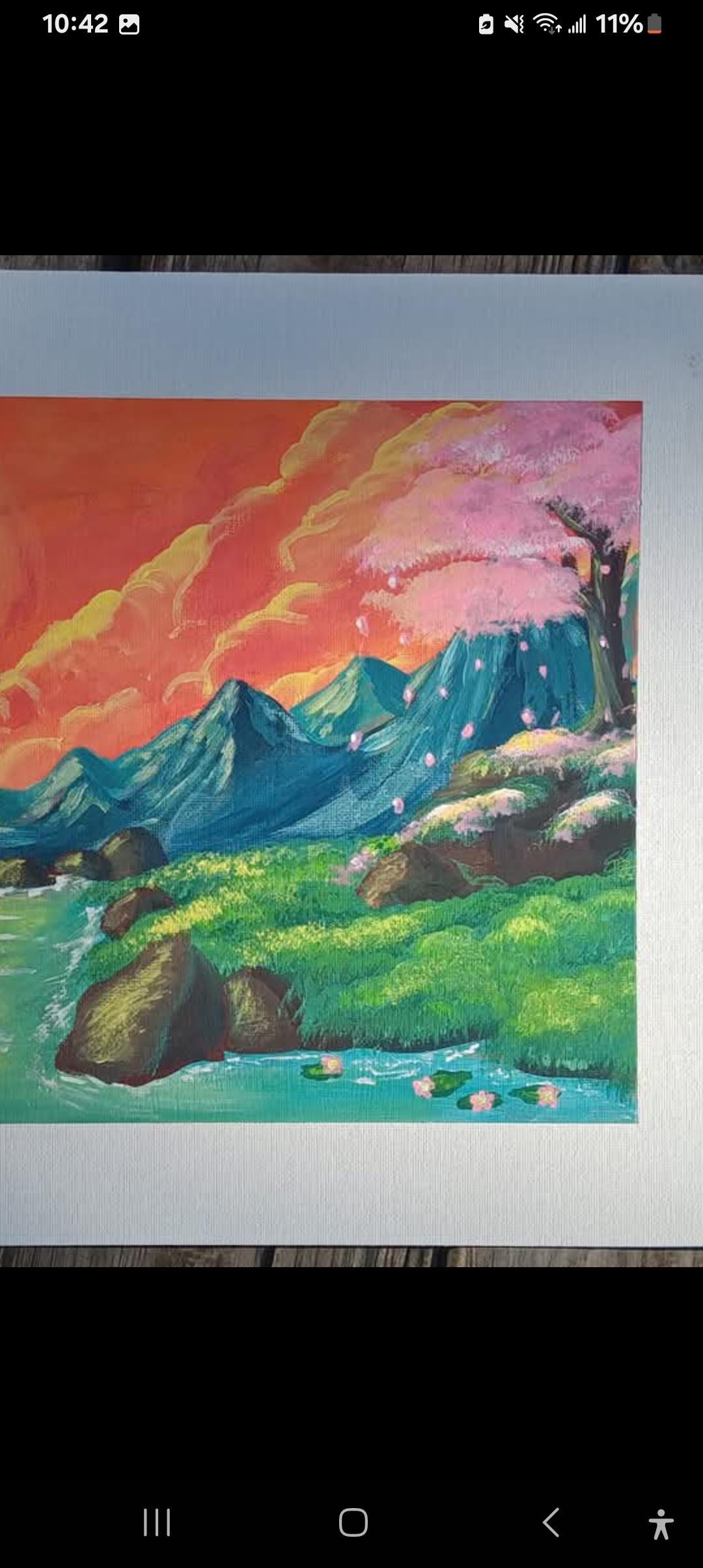 Over the mountain - ART PRINT of original Acrylic painting